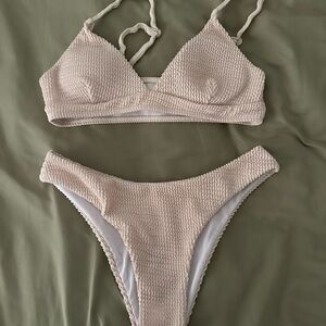 SHEIN Textured Cream Bikini Set